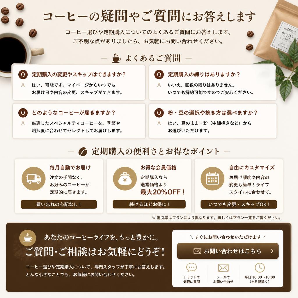 お問い合わせ・定期購入のご案内